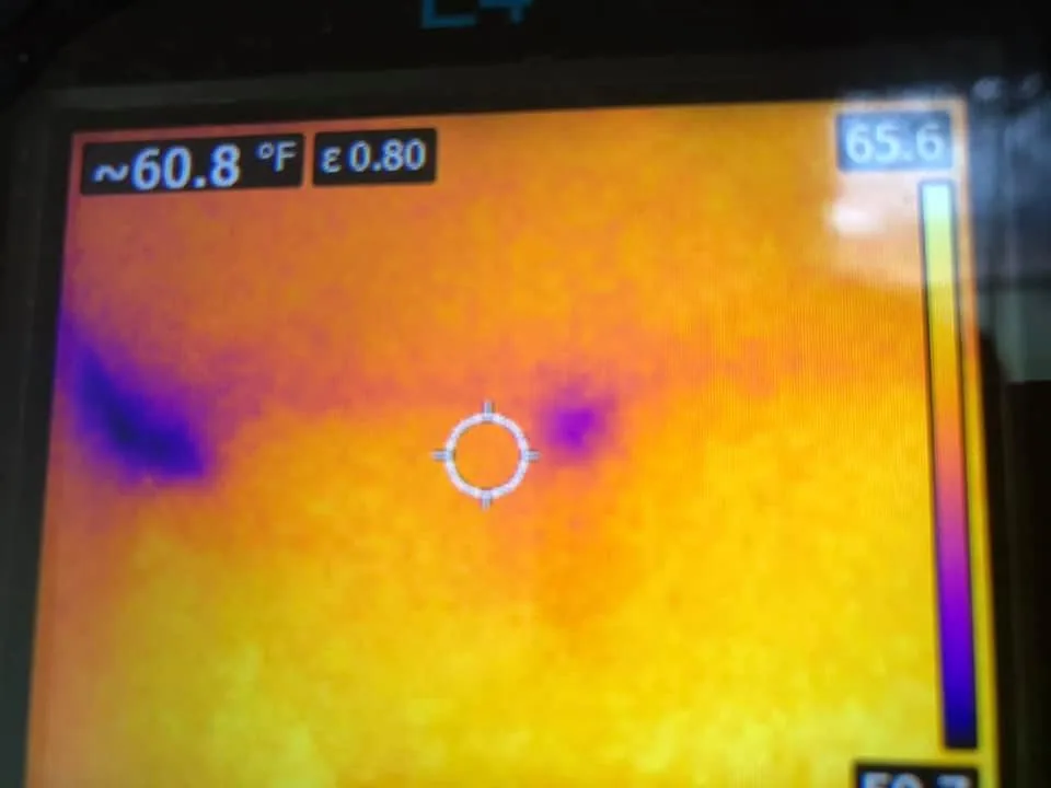 Flir e4 thermal screen cold spots sixty degrees