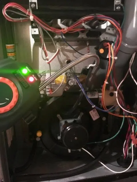 Gas furnace burner compartment combustible gas detector